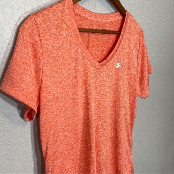 Under Armour | Vneck Peach Heat Gear Tee - Picture 2 of 4